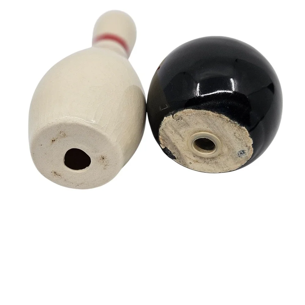 Vintage Bowling Ball & Pin Salt & Pepper Shaker Set